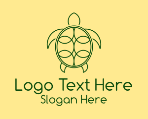 Biodiversity - Green Turtle Monoline logo design