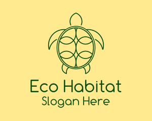 Biodiversity - Green Turtle Monoline logo design