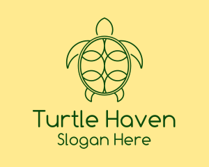 Green Turtle Monoline logo design