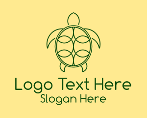 Tortoise - Green Turtle Monoline logo design