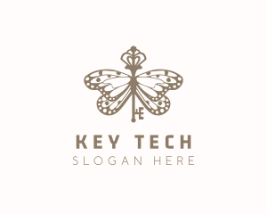 Butterfly Insect Key logo design