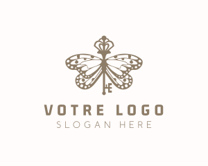 Luxe - Butterfly Insect Key logo design