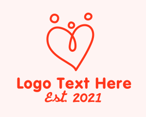 Children - Loving Family Line Art logo design