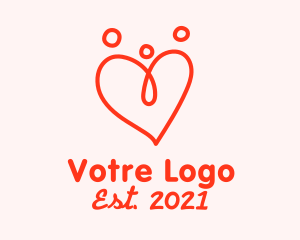 Care - Loving Family Line Art logo design