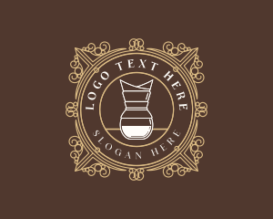 Brewing - Coffee Drip Brew Cafe logo design