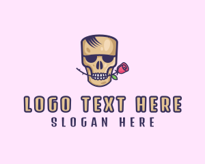 Muerte - Skull Rose Avatar logo design
