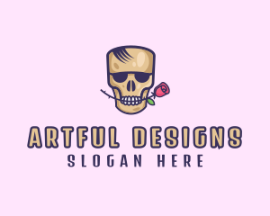 Skull Rose Avatar logo design