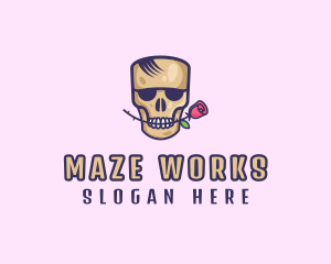 Skull Rose Avatar logo design