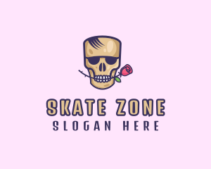 Skate - Skull Rose Avatar logo design