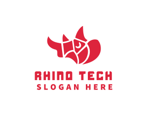 Wild Rhino Animal logo design