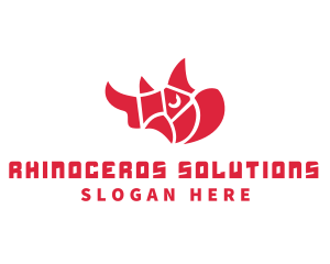 Rhinoceros - Wild Rhino Animal logo design