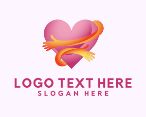 Hug - Embrace Love Heart logo design