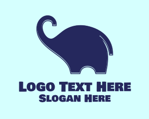 Kindergarten - Blue Baby Elephant logo design