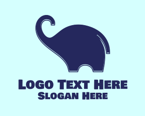 Blue Baby Elephant Logo