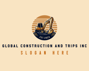 Excavator Demolition Quarry Logo