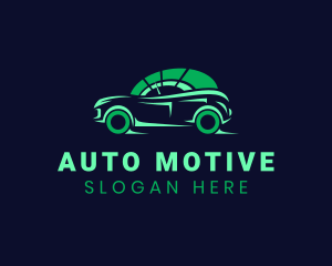 Vehicle - Green Vehicle Speedometer logo design