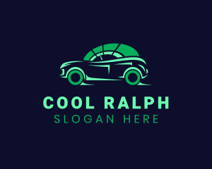 Green Vehicle Speedometer logo design