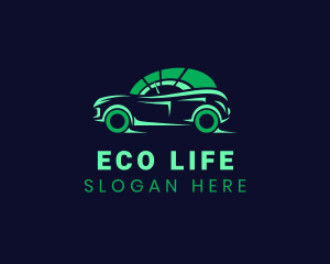 Green - Green Vehicle Speedometer logo design