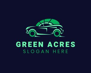 Green Vehicle Speedometer logo design