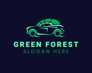 Green Vehicle Speedometer logo design