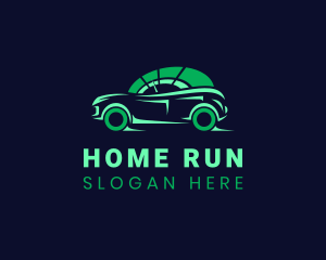 Green Vehicle Speedometer logo design