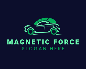 Green Vehicle Speedometer logo design