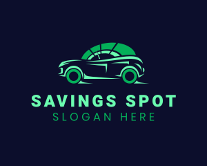 Green Vehicle Speedometer logo design