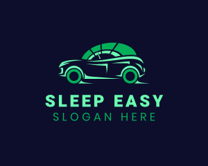 Green Vehicle Speedometer logo design