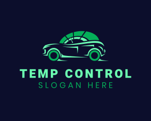 Green Vehicle Speedometer logo design