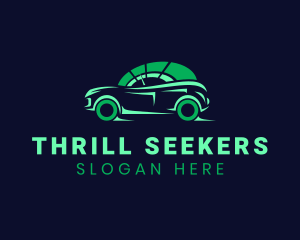 Green Vehicle Speedometer logo design