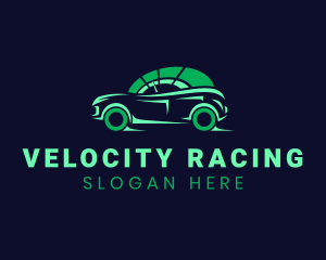 Green Vehicle Speedometer logo design