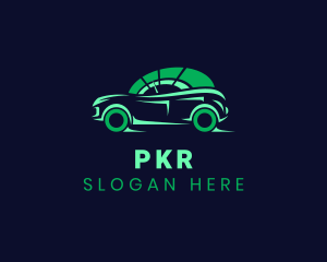 Green Vehicle Speedometer logo design