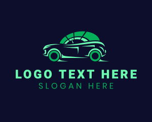 Vehicle - Green Vehicle Speedometer logo design