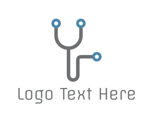 Connection - Medical Stethoscope Circuit logo design