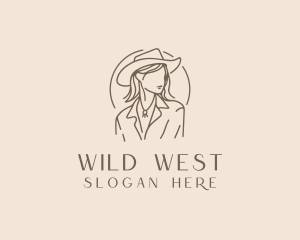 Western - Fashion Western Woman logo design