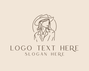 Western - Fashion Western Woman logo design