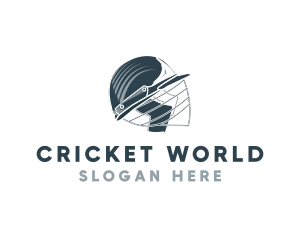 Blue Cricket Helmet logo design