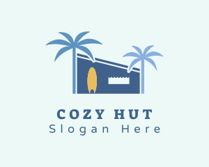 Hut - Blue Beach House logo design