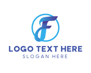 Strategist - Fancy Ribbon Cursive Letter F logo design