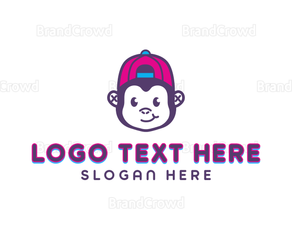 Cute Monkey Cap Logo
