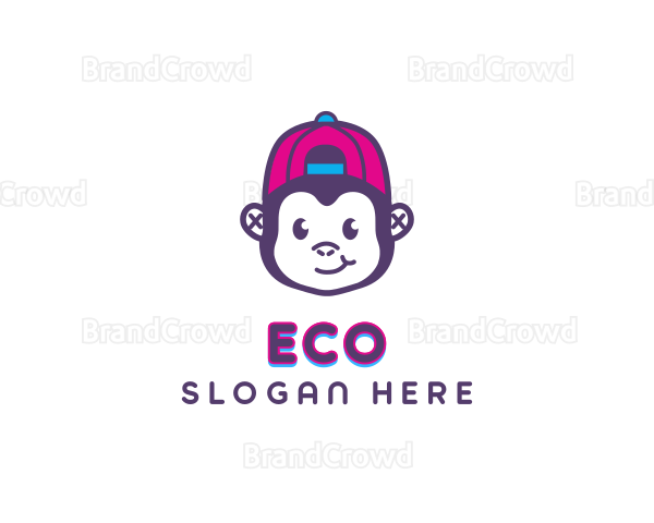 Cute Monkey Cap Logo