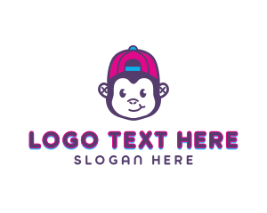 Playground - Cute Monkey Cap logo design