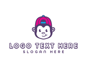 Hat - Cute Monkey Cap logo design