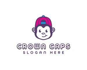 Cute Monkey Cap logo design