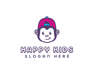 Cute Monkey Cap logo design