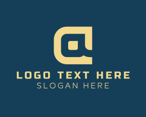 Modern Electronic Geometric Letter A Logo