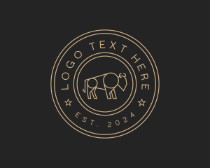 Ox - Buffalo Bison Cattle Farm logo design