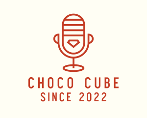 Influencer - Microphone Orange Podcast logo design