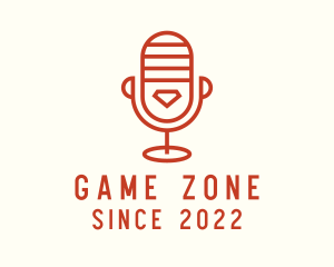Singer - Microphone Orange Podcast logo design