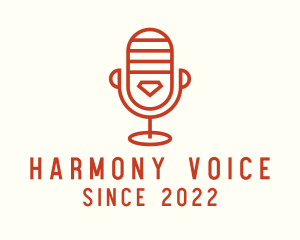 Sing - Microphone Orange Podcast logo design